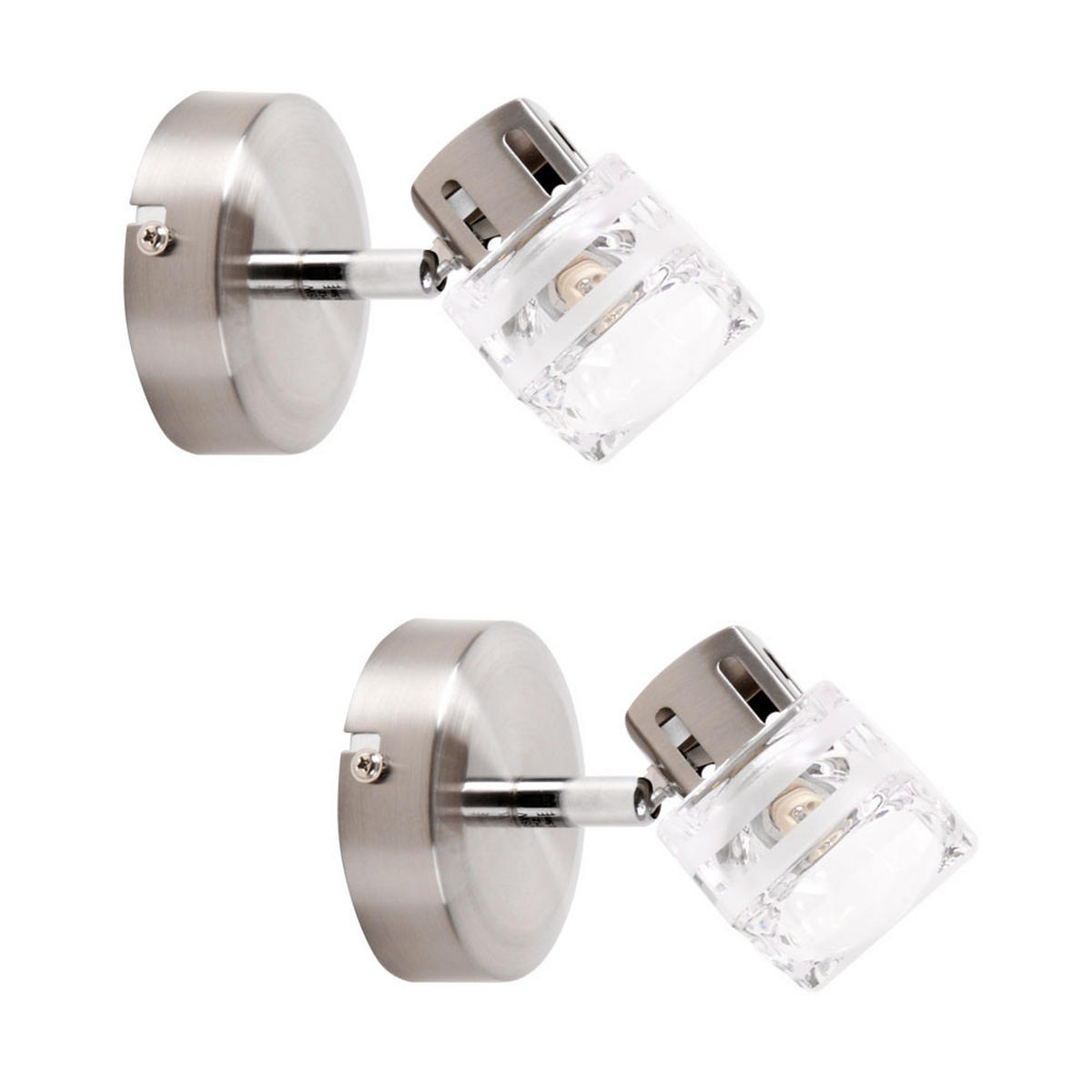 LED WANDLEUCHTE Sulla Silber - Silberfarben, Glas (9/12/9cm)