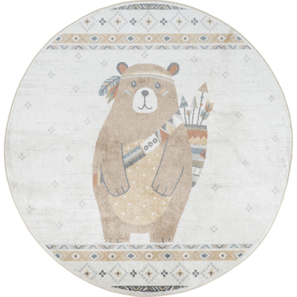 KINDERTEPPICH Maschinenwaschbar Rund Ø 160 cm Beige - Beige, Textil (160/160cm) - LIVABLISS