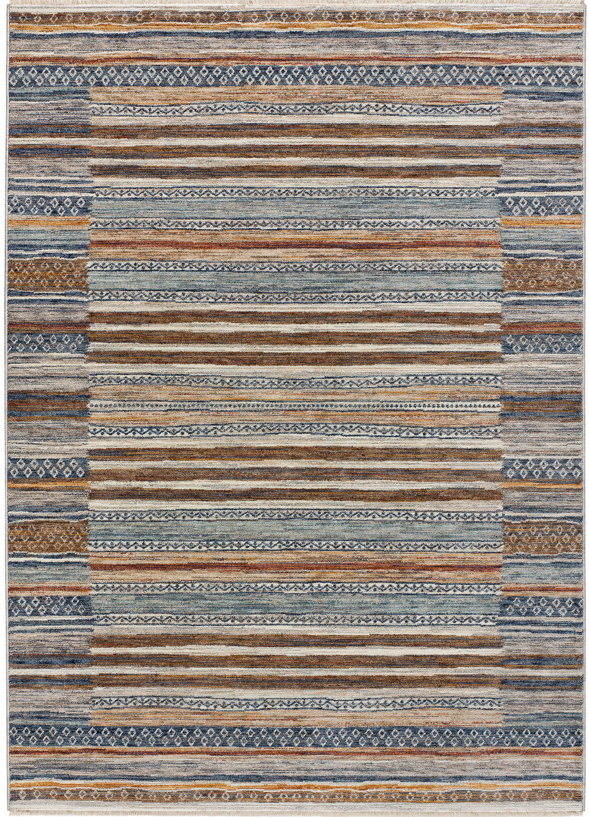 VINTAGE-TEPPICH Blau Samarkand 100/150 cm - Blau/Multicolor, Naturmaterialien/Textil (100/150cm) - Atticgo