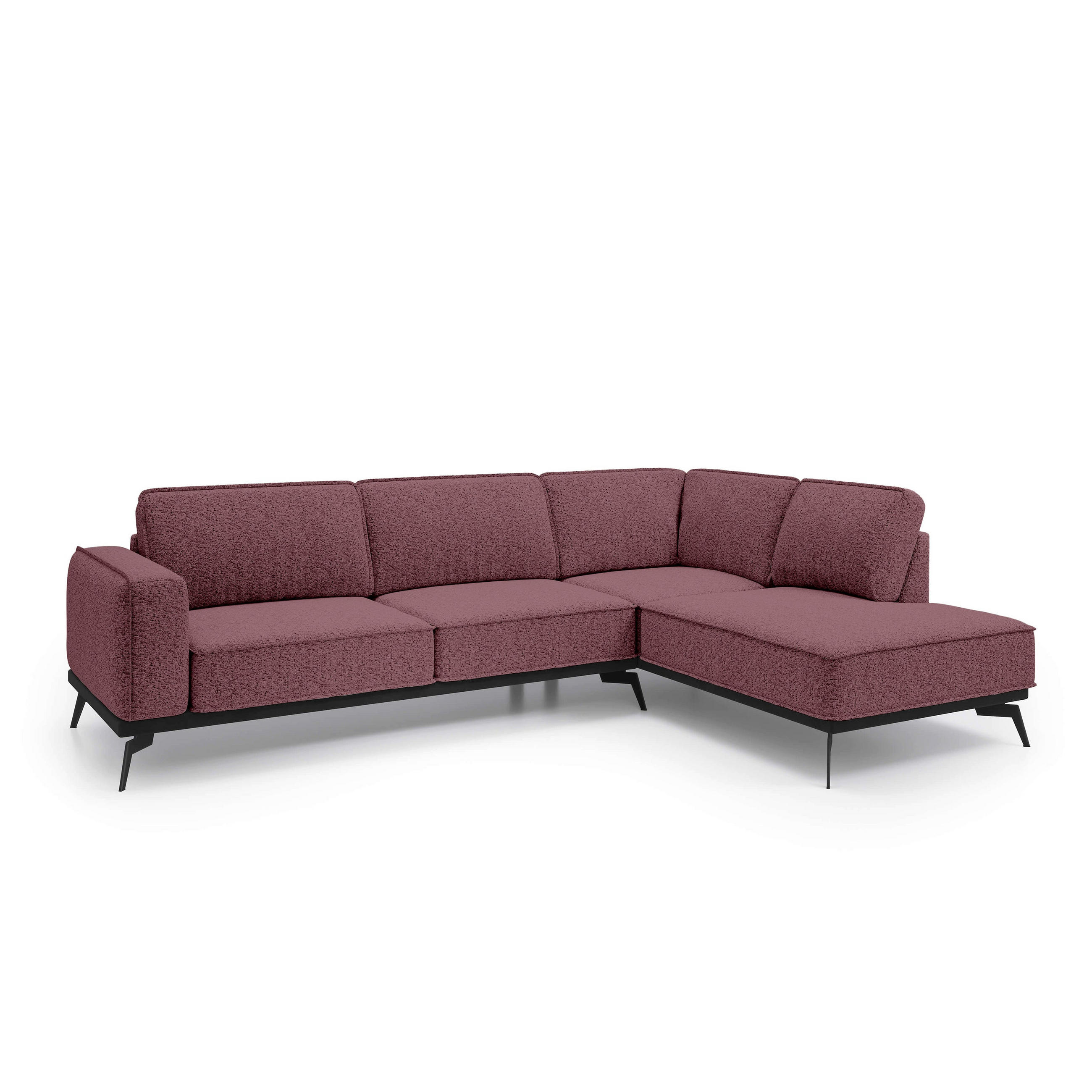 ECKSOFA Rosalia Rot - Rot, Textil (293/90/200cm) - Pillovely