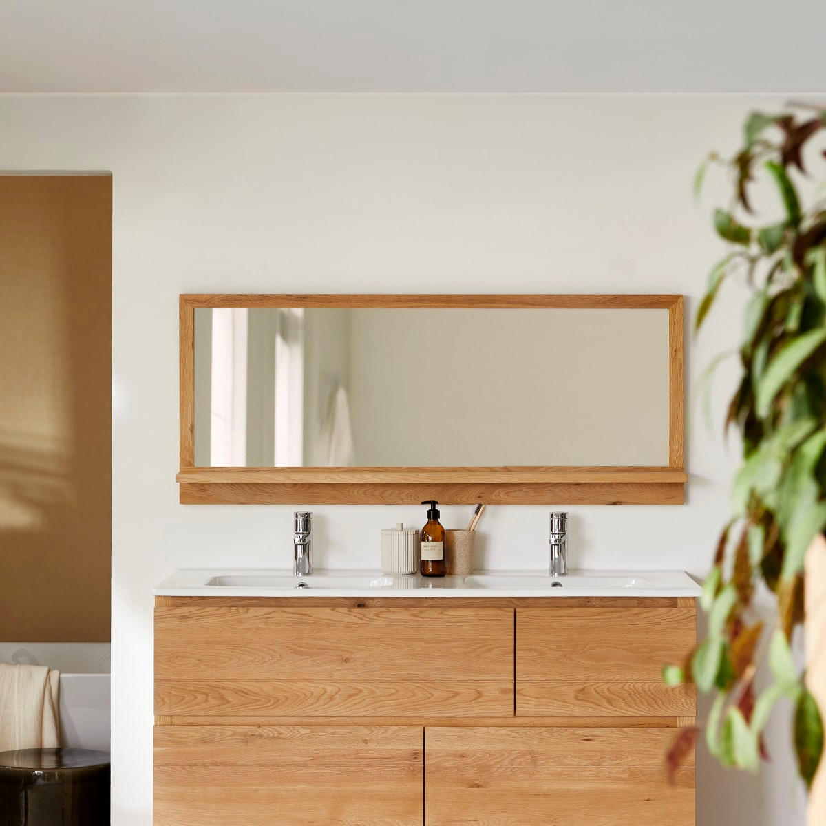 SPIEGEL Easy Natur aus Eiche - Naturfarben, Holz (120/50/12cm) - Tikamoon