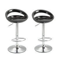 BARHOCKER 2er-Set DE-14782 höhenverstellbar mit Rückenlehne Schwarz - Schwarz, Metall (41/96/46cm) - ComfortXL