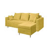 ECKSOFA OTTO mit Bettkasten und Schlaffunktion L-Form, Ottomane Universal - Gelb, Textil (230/145cm) - Marpur