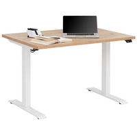 SCHREIBTISCH Weiß 175x80 cm massiver Bambusplatte – von MAJA Möbel, elektrisch höhenverstellbar - Weiß, Holzwerkstoff (80/175/70.5cm)