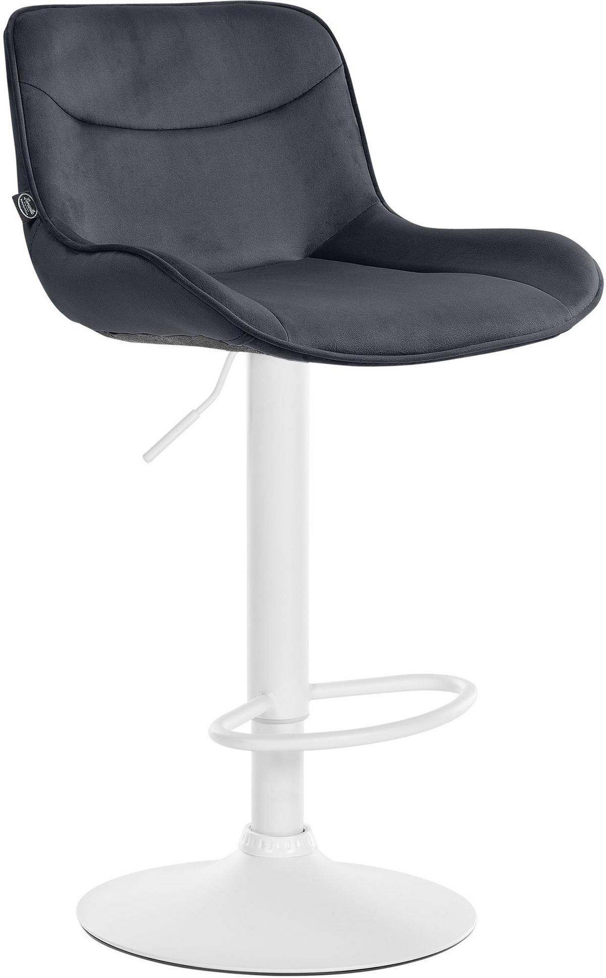 BARHOCKER Vulcano Samt weiß schwarz - Schwarz/Weiß, Textil/Metall (49/106/51cm) - TPFLiving