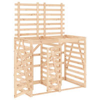 2ER Mülltonnenbox Kiefernholz BOUMI | 162x91,5x128,5cm Natur | Für 2 Tonnen - Naturfarben, Holz (162/128.5/91.5cm) - DELUKE