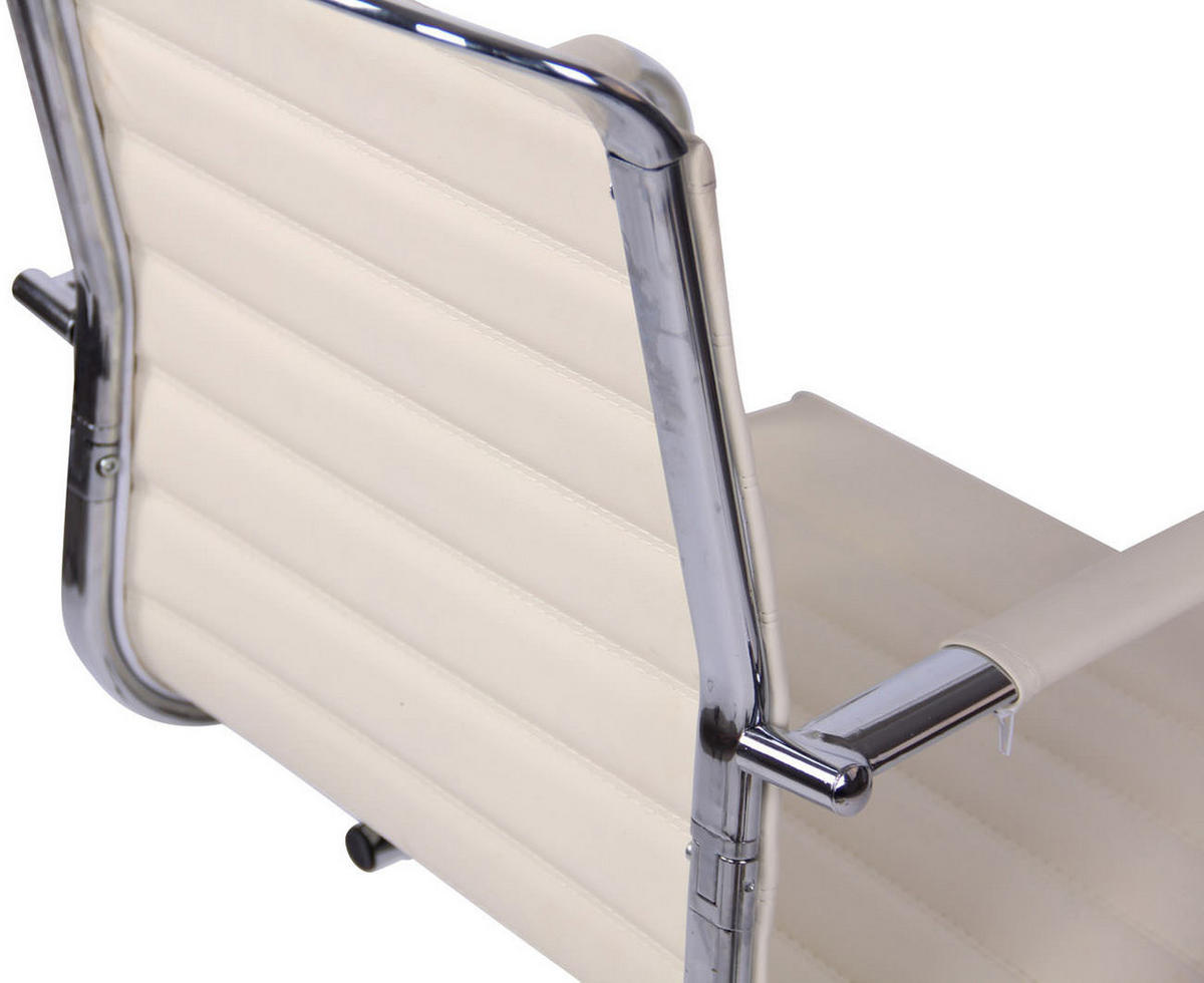 SCHWINGSTUHL Lederlook creme - Chromfarben/Creme, Textil/Metall (57/96/60cm) - CLP