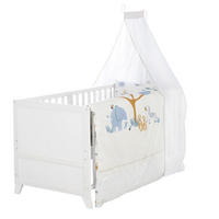 BABYBETT Savanna Friends 70 x 140 cm - Beige/Weiß, Holz/Holzwerkstoff (70/140cm) - Roba