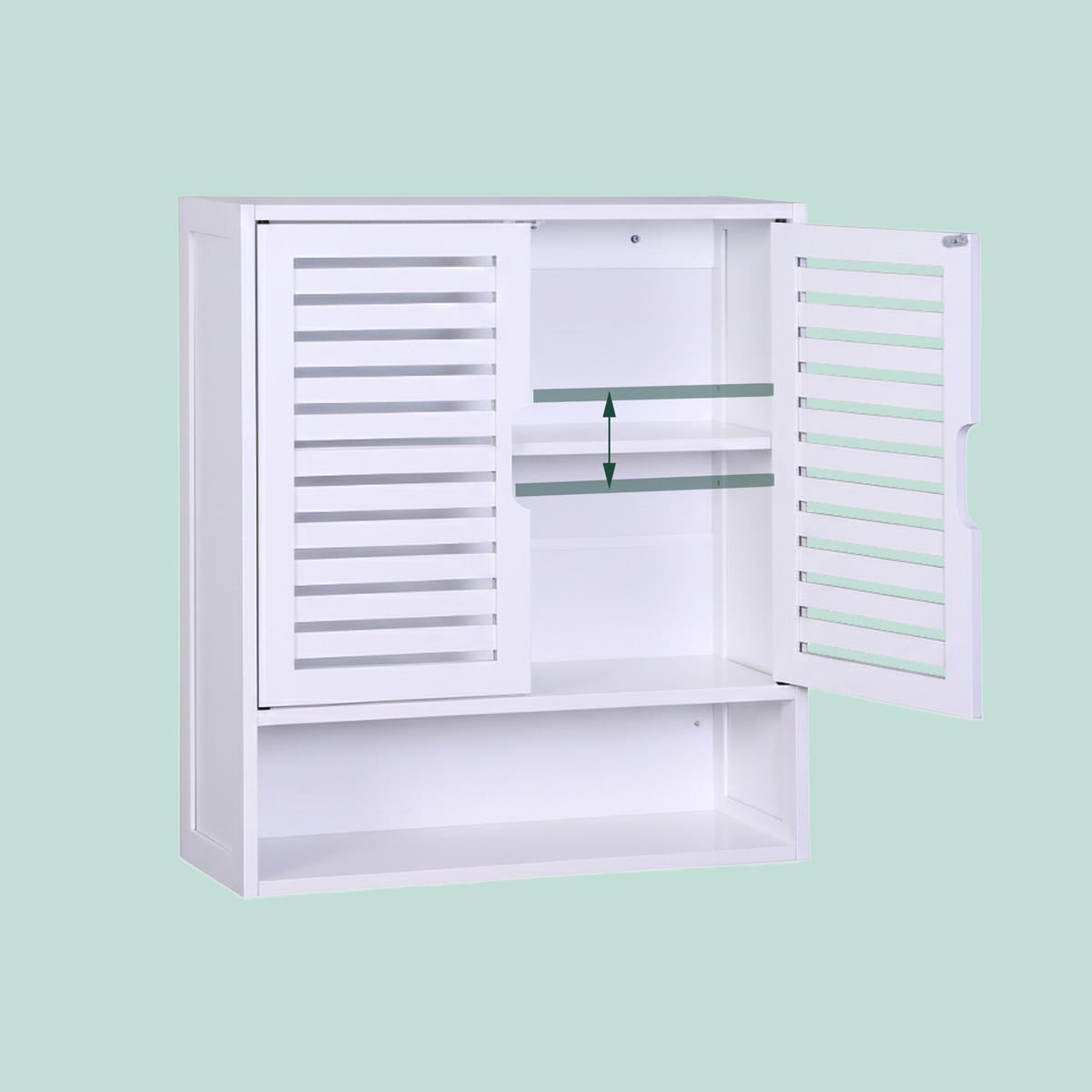 HÄNGESCHRANK - Weiß, Holz/Holzwerkstoff (59/66/21cm) - Relaxdays