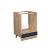 HERDUMBAUSCHRANK Fame-Line Dunkelblau Hochglanz 60 cm ohne AP - Honigeiche/Eiche Wotan, Holzwerkstoff (60/82/51.6cm) - Vicco