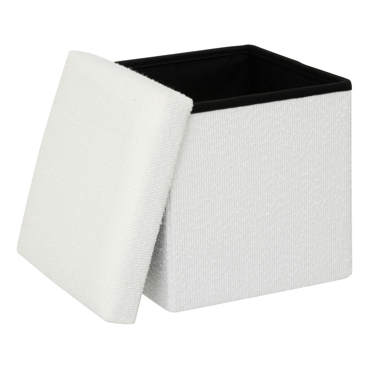 BOUCLÉ-POUF Modul 31/31/31 cm - Weiß, Holzwerkstoff (31/31/31cm) - 5five Simply Smart