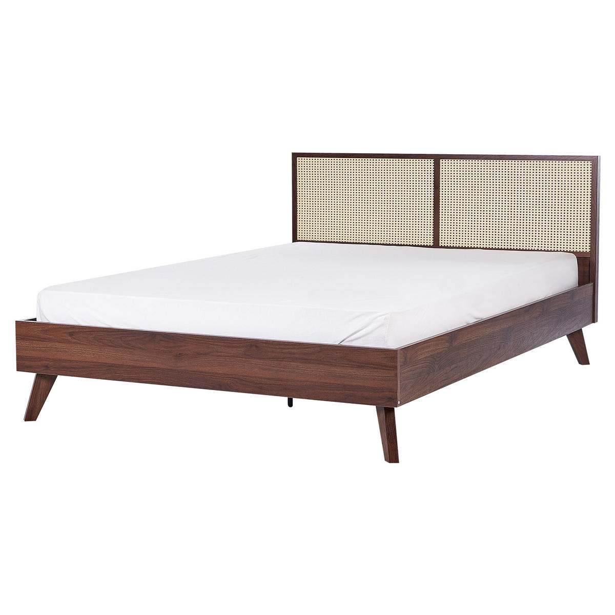 BETT mit Lattenrost 160/200 cm Braun Monpazier - Braun/Naturfarben, Holzwerkstoff (160/200cm) - Beliani