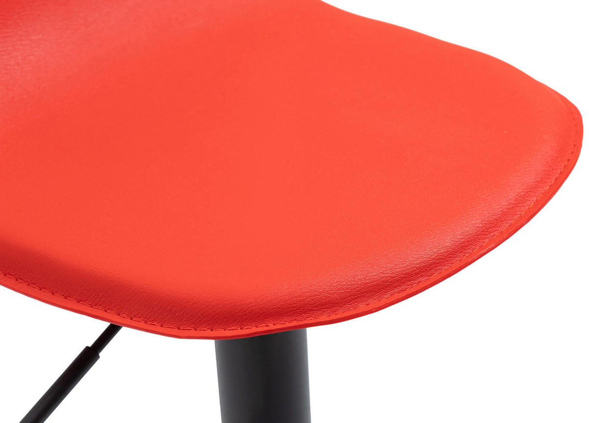 BARHOCKER Lederlook rot - Rot/Schwarz, Textil/Metall (39/73/41cm) - CLP