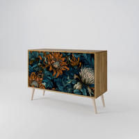 SIDEBOARD MORNING BLOOM, Eicheneffekt, 111x42x77,5 cm, 2 Türen - Eichefarben/Buchefarben, Holzwerkstoff/Buchenholz (111/77.5/42cm) - SpaceRebels