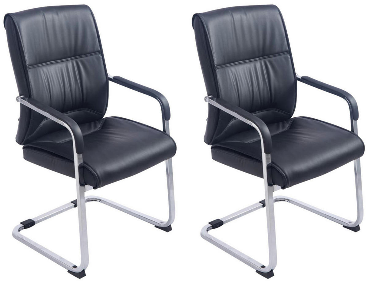 SCHWINGSTUHL 2er Set Lederlook schwarz - Schwarz, Textil/Metall (58/102/65cm) - CLP