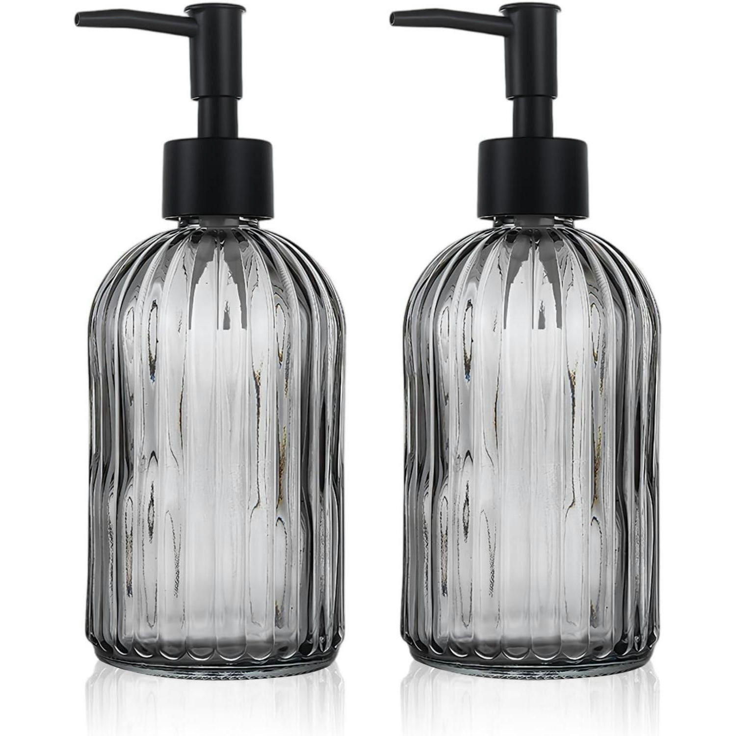 SEIFENSPENDER 2er Set Glas Grau 400ml - Grau, Glas (7.6/19/7.6cm)