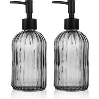 SEIFENSPENDER 2er Set Glas Grau 400ml - Grau, Glas (7.6/19/7.6cm)