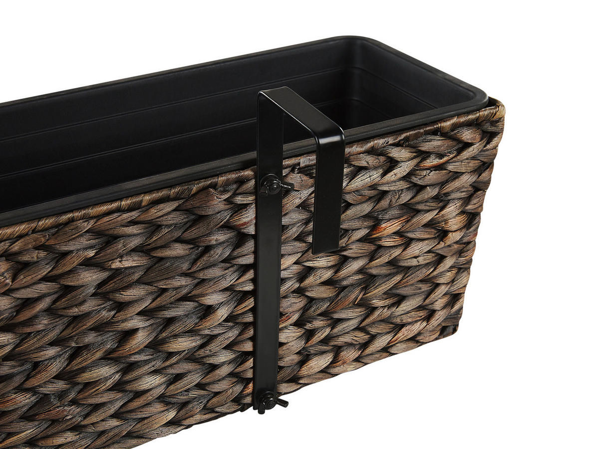 BLUMENTOPF braun rechteckig 80/20/18 cm Kawala - Braun, Naturmaterialien (20cm) - Beliani