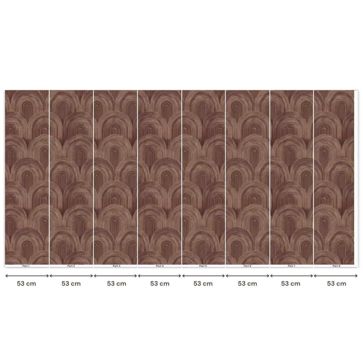 TAPETE - Rhythmic - Aufschlag - Braun - 450x220 cm - Dunkelbraun, Papier (450/220cm) - OnlyWow