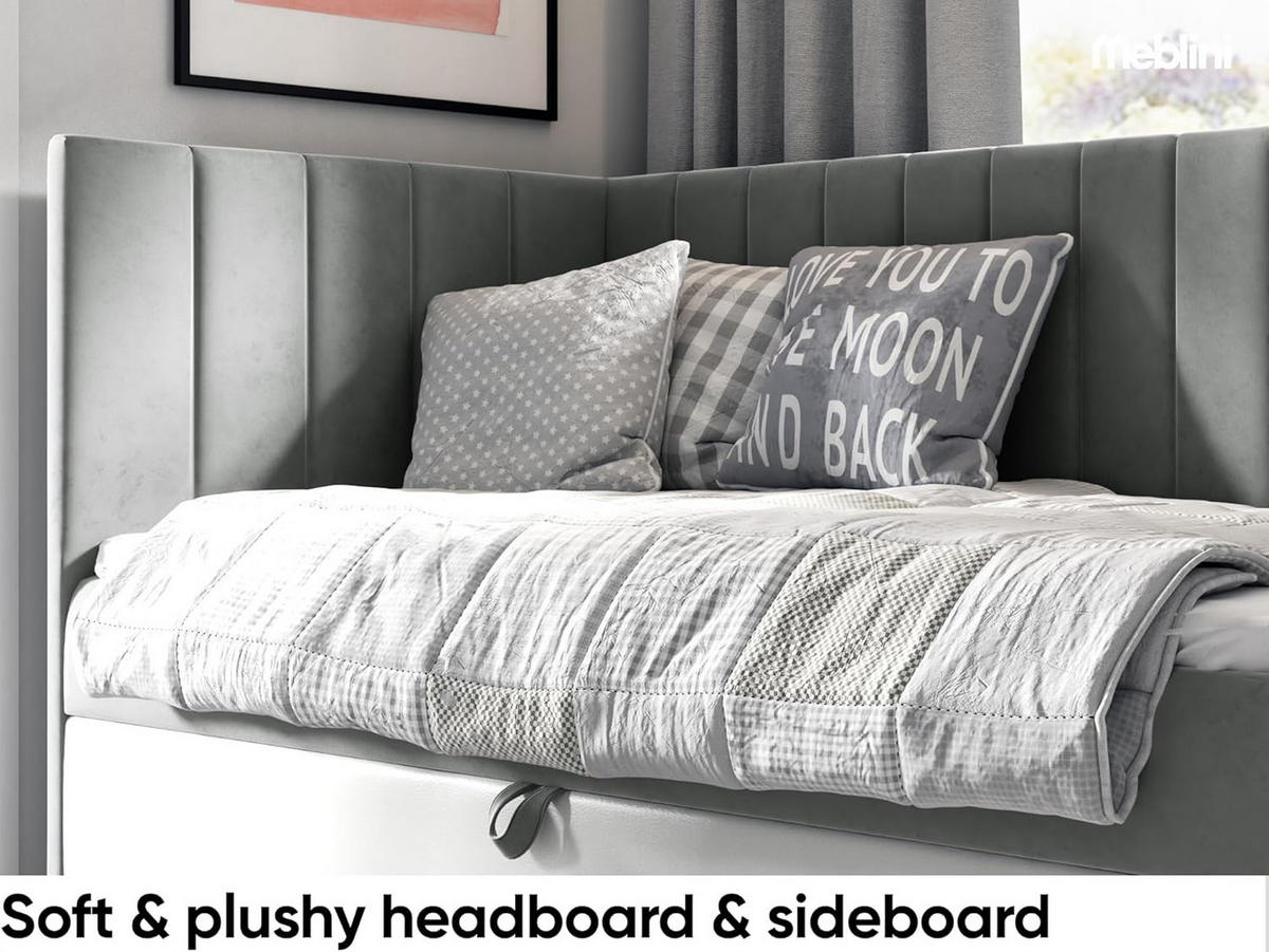 KINDERBETT MAYA 3 - Weiß/Grau, Holzwerkstoff (106/208cm) - Meblini