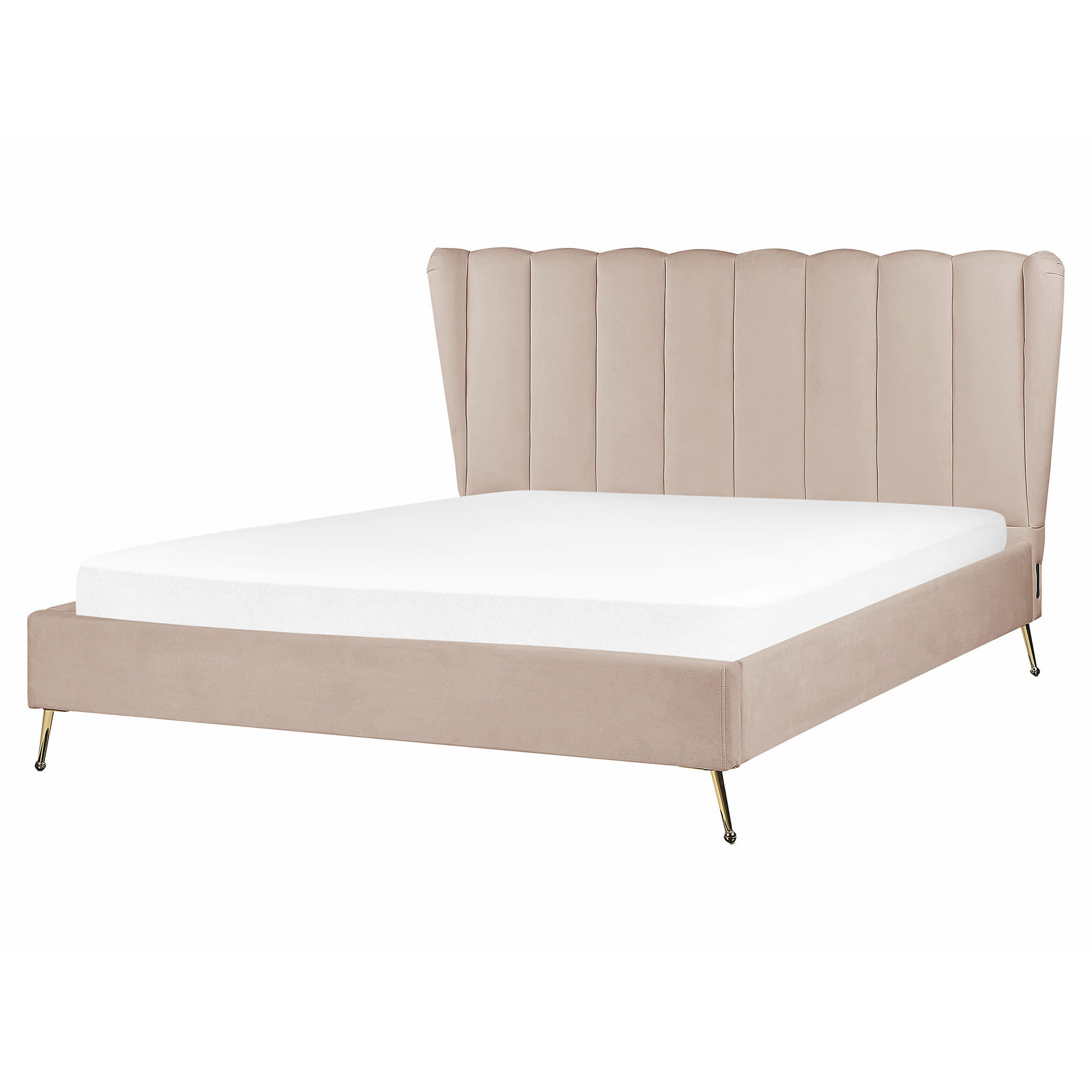 POLSTERBETT 160/200 cm Taupe Miribel - Taupe, Textil (160/200cm) - Beliani