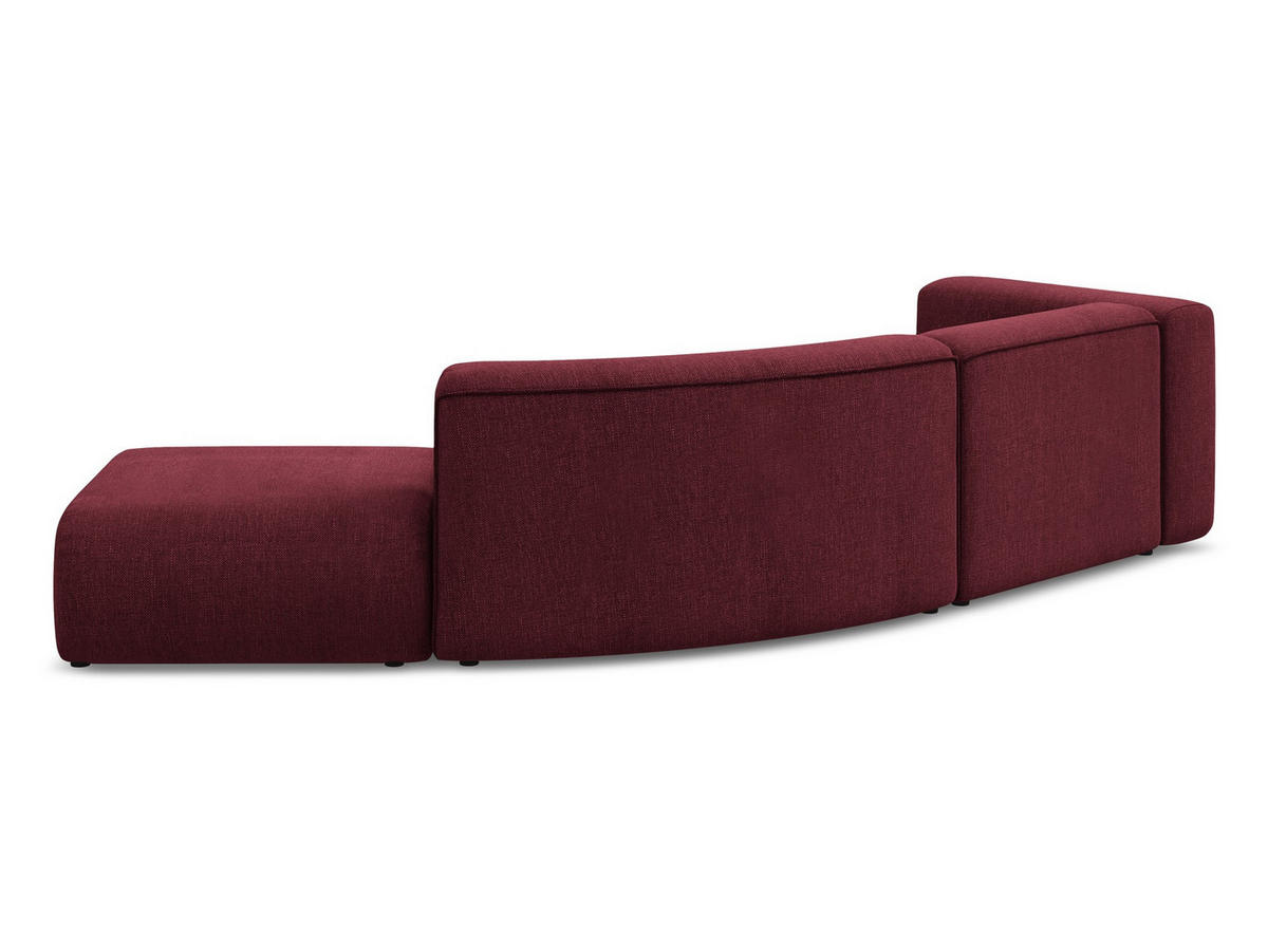 4-SITZER-SOFA Chenille Stoff Rot - Rot/Weinrot, Kunststoff/Textil (335/70/166cm) - Makamii
