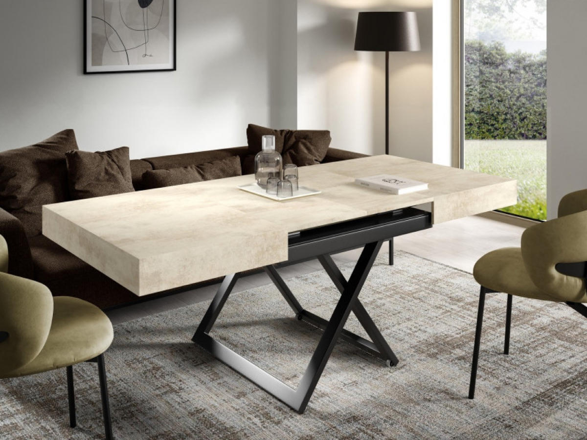 TISCH Weiß SIENNA Modern U-Förmige Beine Chromix - Weiß, Holzwerkstoff (80/80/80cm) - Sepro Meble