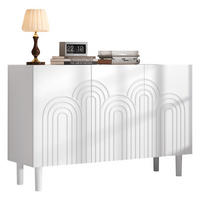 SIDEBOARD, 3 Türen, Verstellbare Trennwand, MDF, Weiß, 120x38.5x79cm - Weiß, Holzwerkstoff (38.5/79/120cm) - FLIEKS