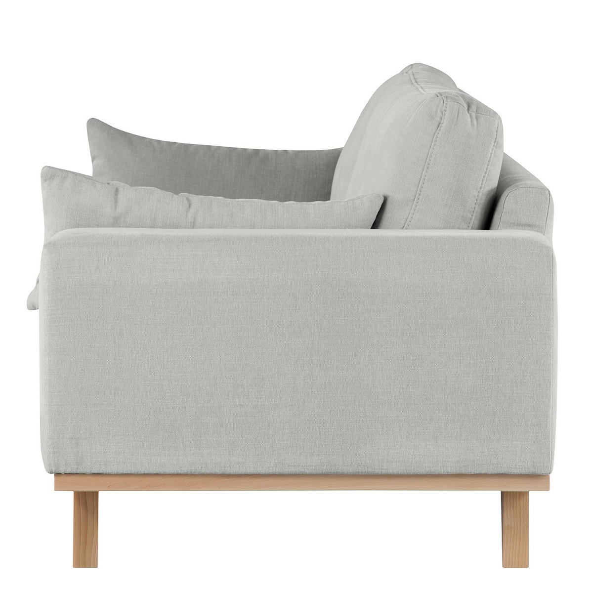 2-SITZER SOFA - Buchefarben/Grau, Buchenholz/Textil (197/81/88cm) - home24