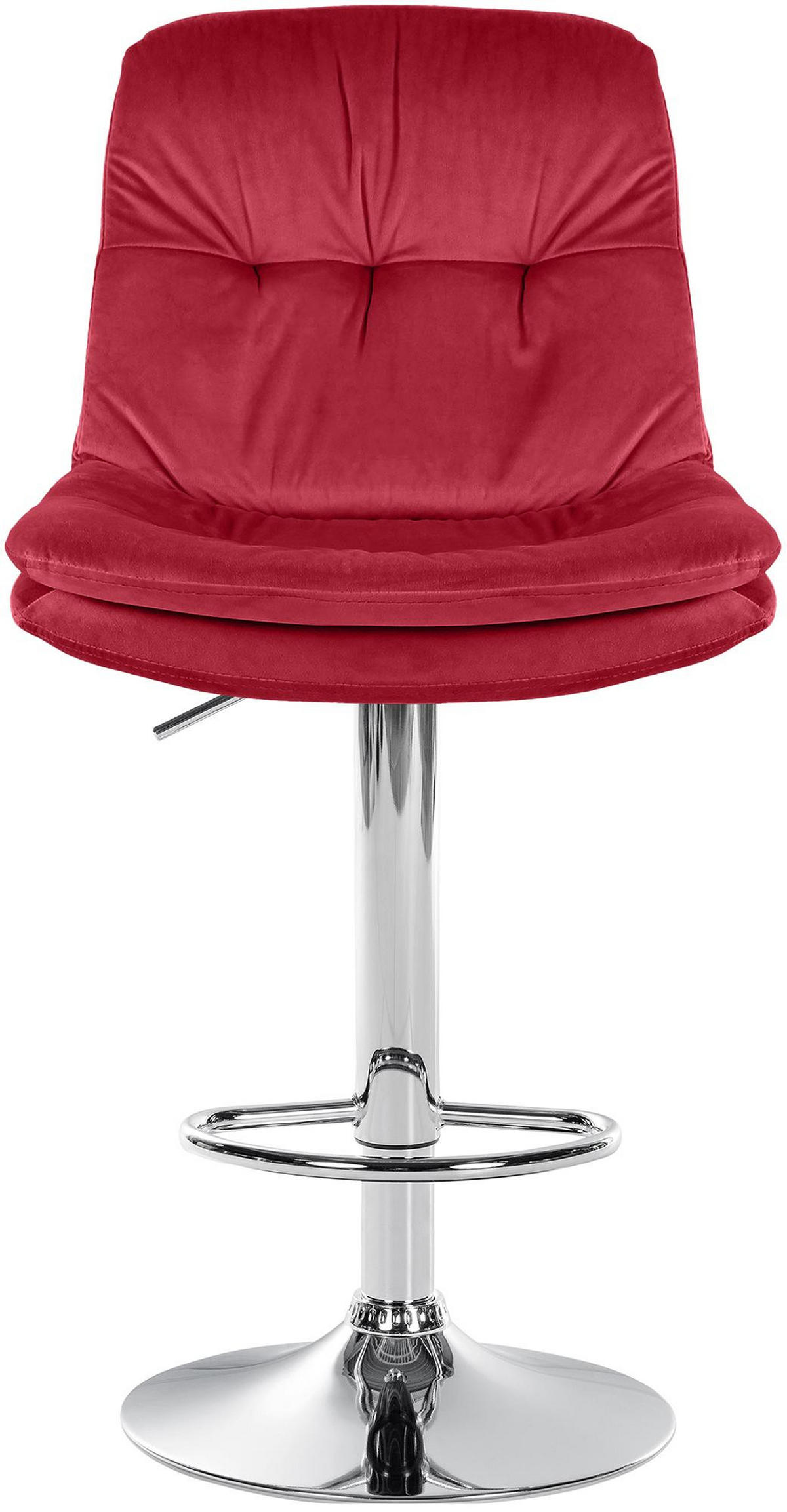 BARHOCKER Samt rot - Rot/Schwarz, Textil (46/94/54cm) - CLP