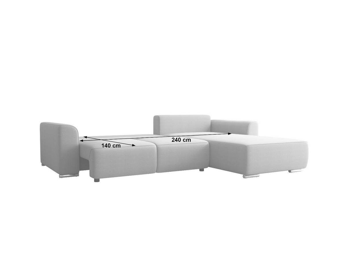 ECKSOFA GUSTO L Monolith 85 Links mit Schlaffunktion - Dunkelgrau, Textil (279/193cm) - Bedante