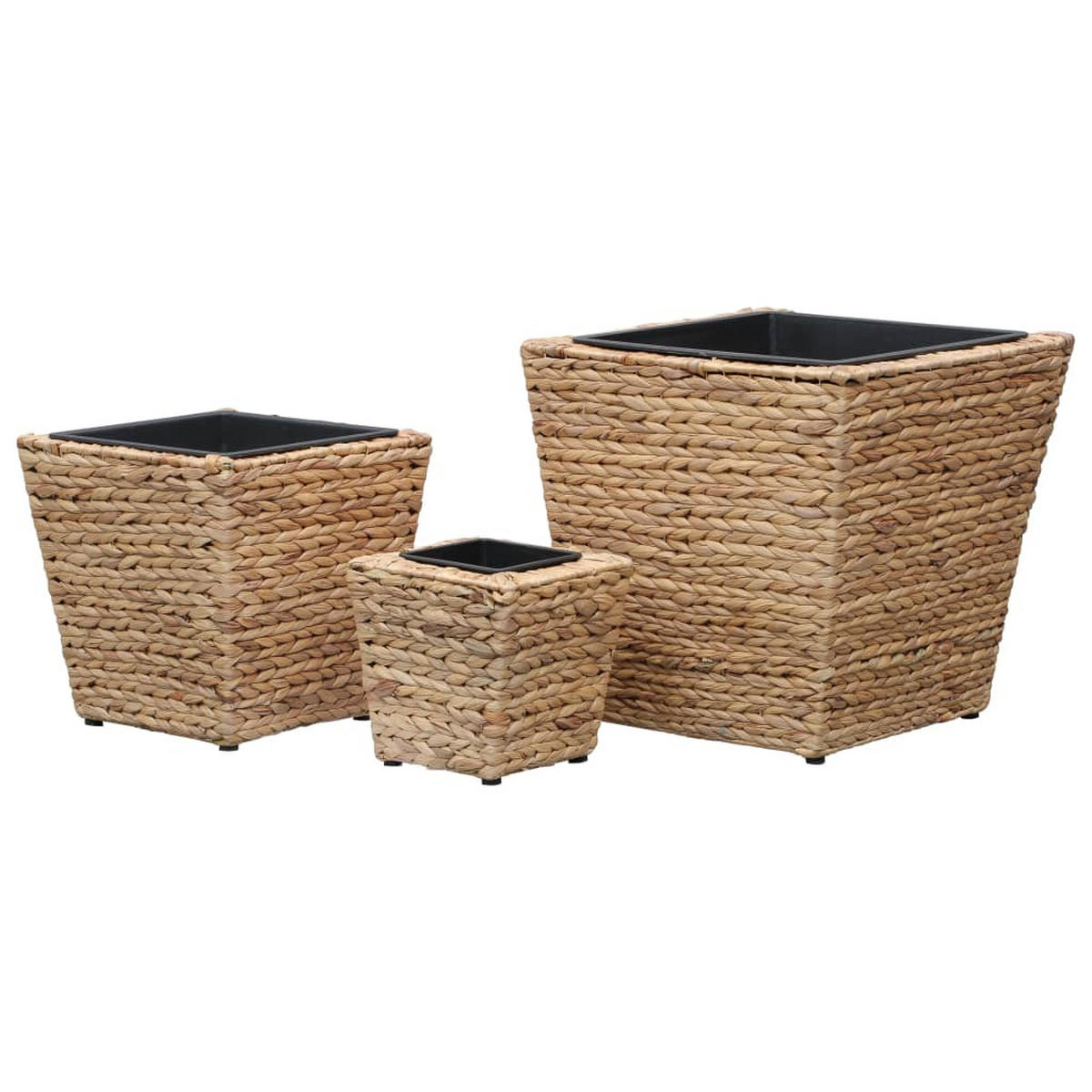 BLUMENKÜBEL 3er set Wasserhyazinthe - Braun, Naturmaterialen (40/40/40cm) - vidaXL