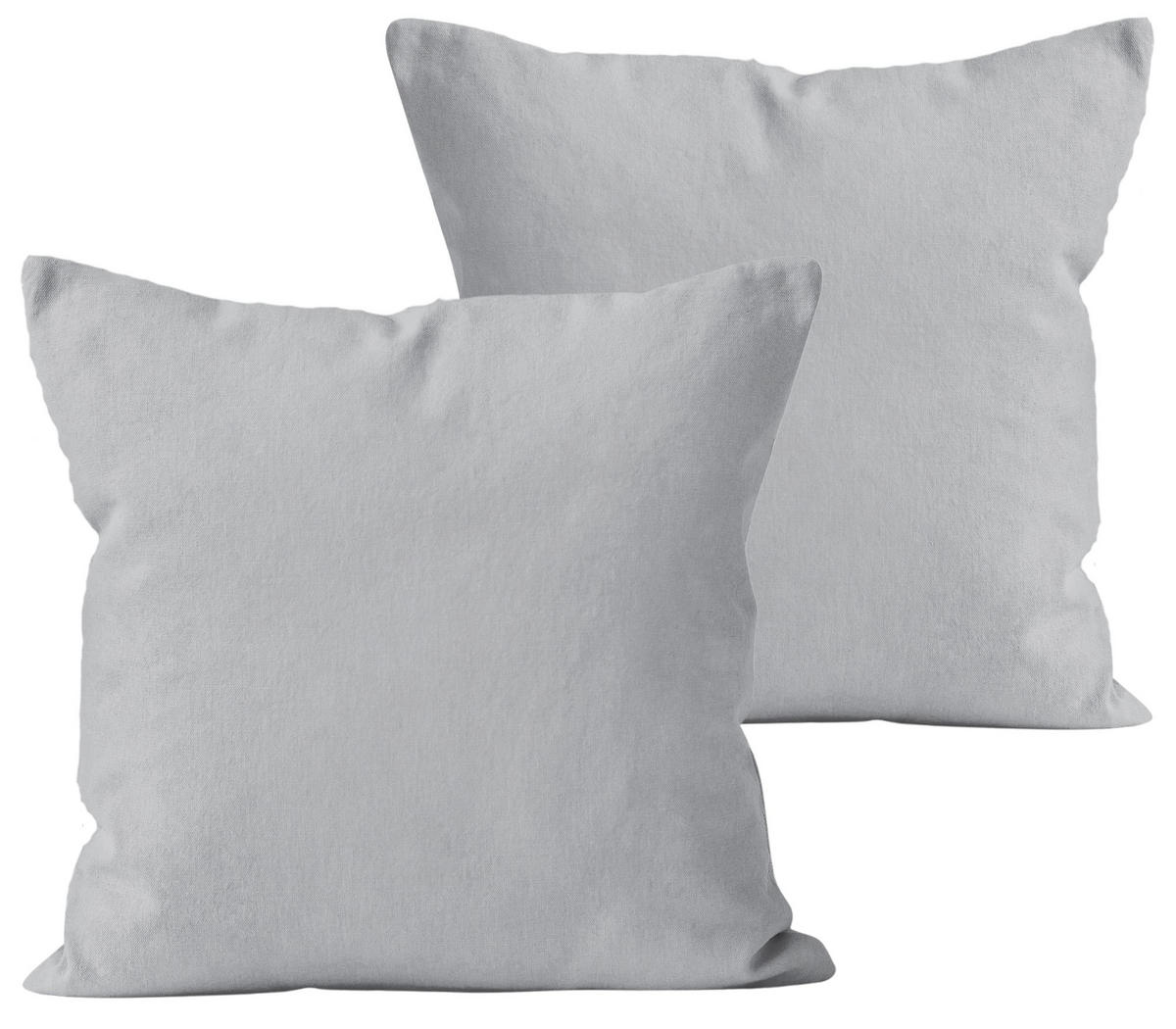 KISSENBEZUG 40x80 cm aus 100% Baumwolle, Kissenhülle Silber Uni - Silberfarben, Textil (80/40cm) - Carpe Sonno
