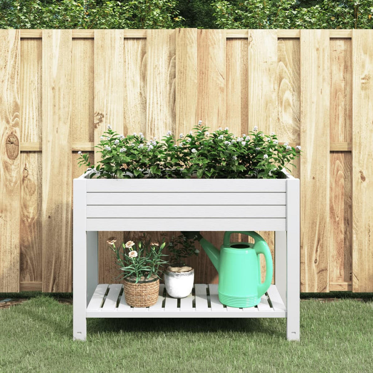 HOCHBEET Weiß 110x45x79 cm Polypropylen - Weiß, Kunststoff (110/79/45cm)