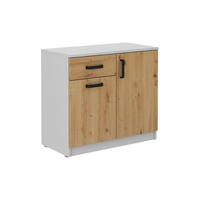 KOMMODE MALTESA 80/73/41 cm mit 1 Schubladen 2 Türen Grau - Grau, Holzwerkstoff (80/73/41cm) - MASSENO