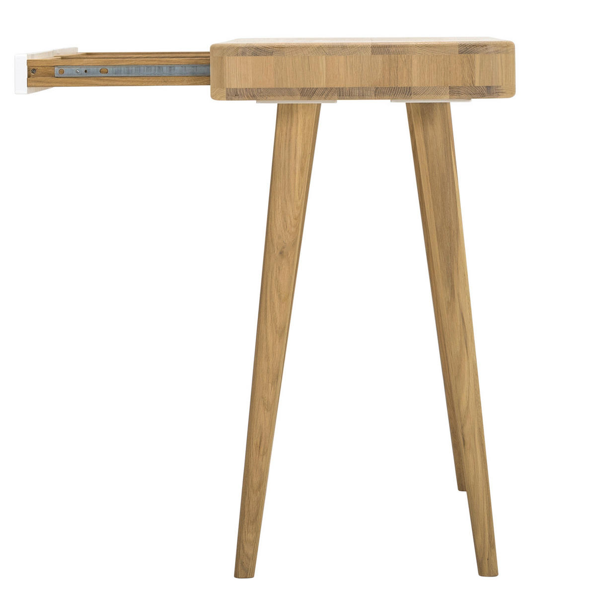 KONSOLENTISCH - Wildeiche teilmassiv, Weiß / Wildeiche - Weiß, Holzwerkstoff (43/110/75cm) - home24