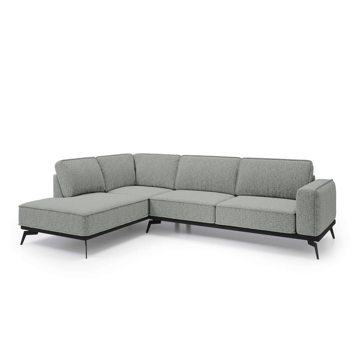 ECKSOFA Rosalia Grau - Grau, Textil (293/90/200cm) - Pillovely