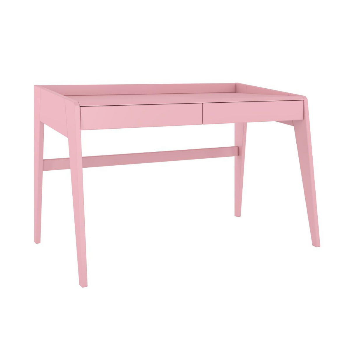 SCHREIBTISCH Lisa, 125/70/81 cm in Pastellrosa, Buchenholz - Hellrosa, Holz/Buchenholz (70/125/81cm) - Visby