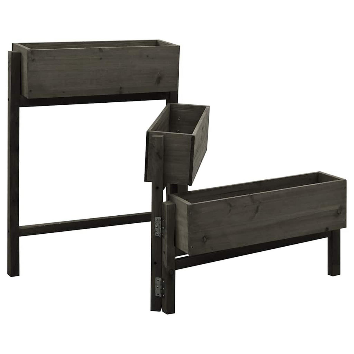 PFLANZKÜBEL Klappbar Grau 60x14x75 cm Massivholz Tanne - Grau, Holz (181/75/14cm)