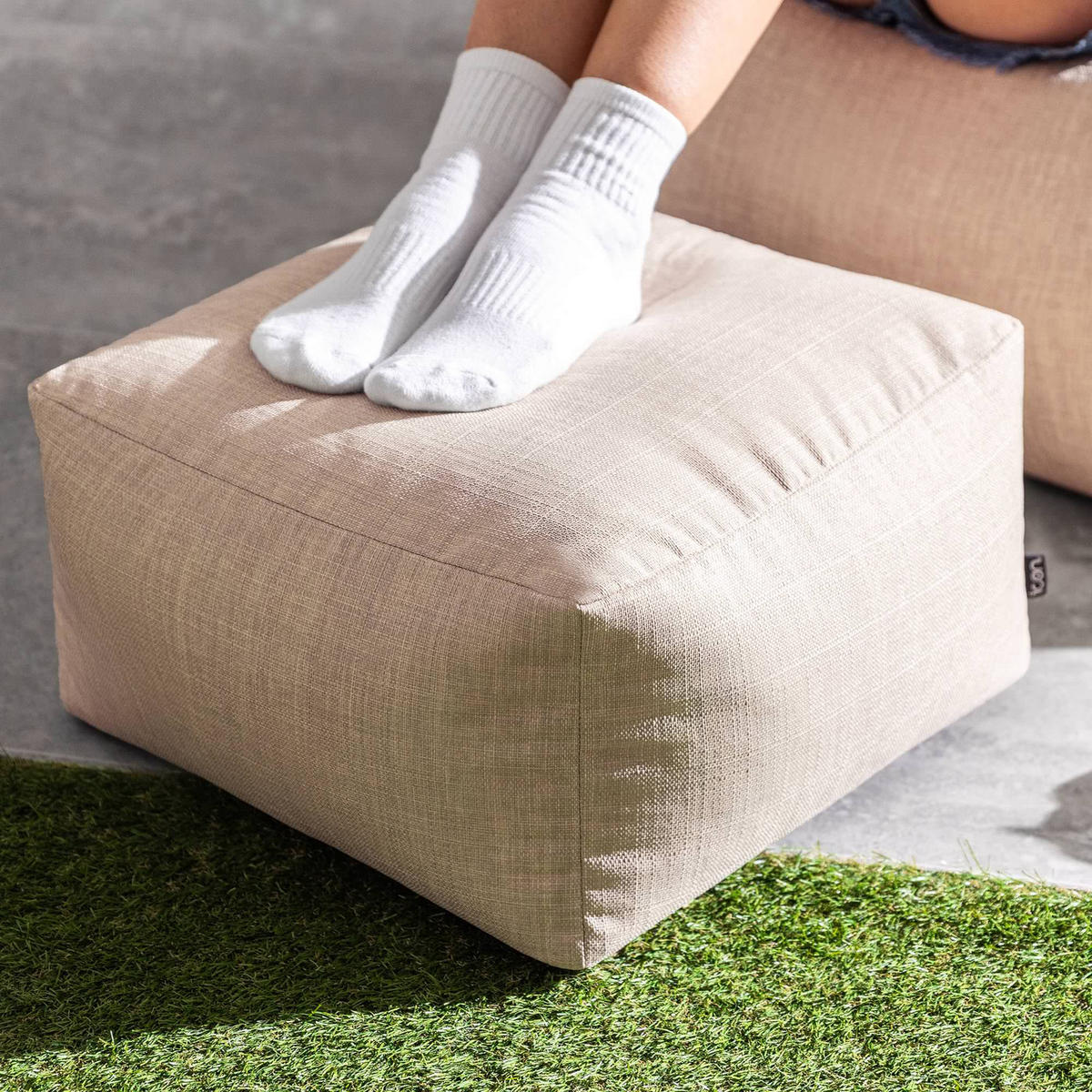 POUF Outdoor Amara - Beige, Textil (40/24/40cm) - icon