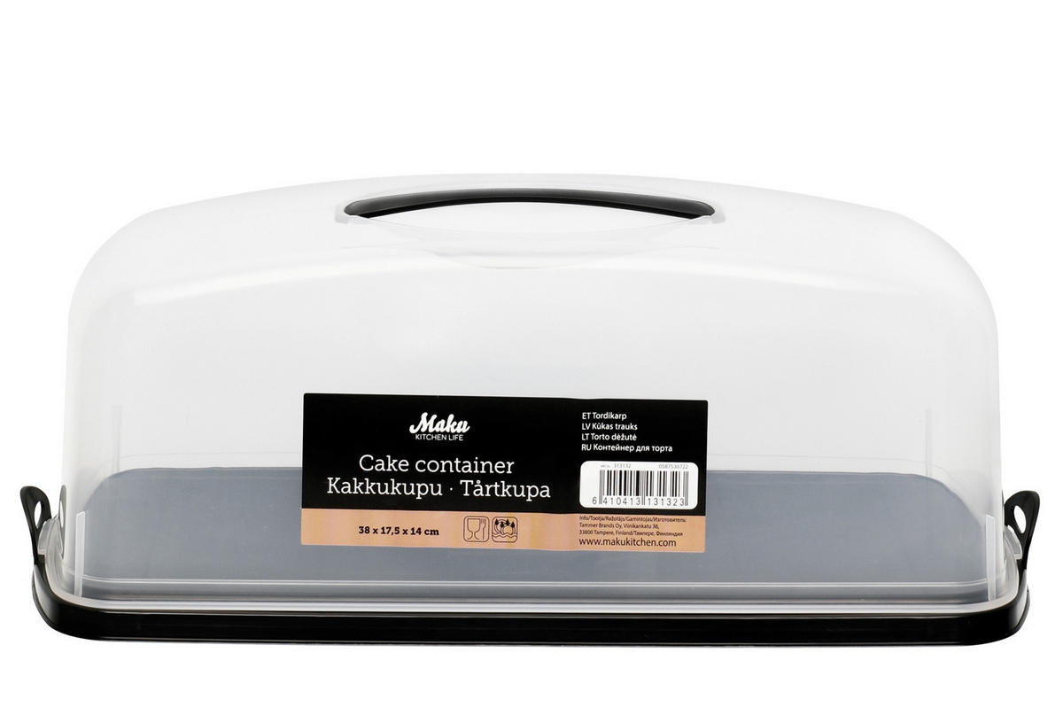 KUCHENBEHÄLTER rechteckig 38/17,5/14 cm - Schwarz, Kunststoff (38/14/17.5cm)