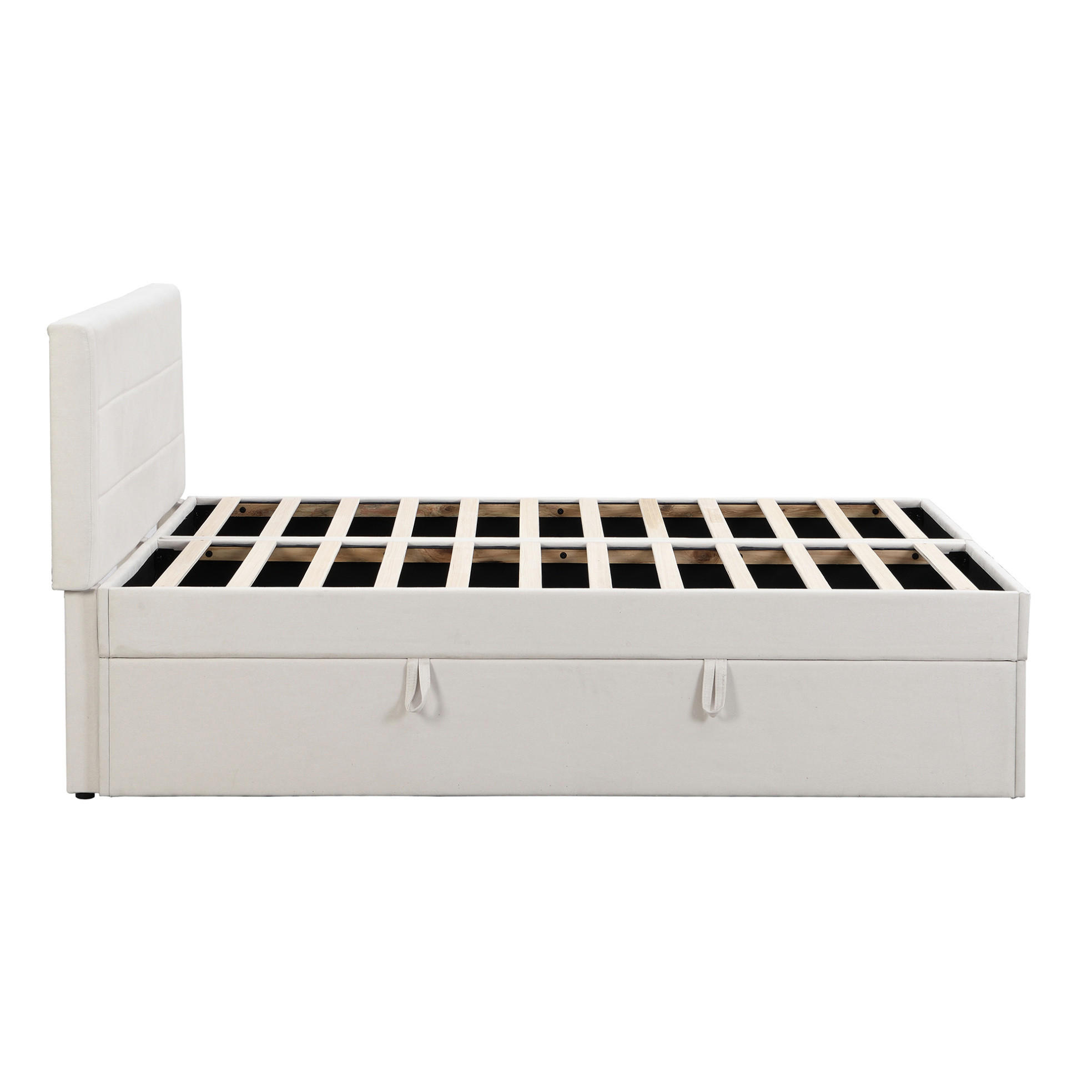 POLSTERBETT mit Bettkasten 140x200 cm Beige - Beige, Holz (140/200cm) - Meubliv