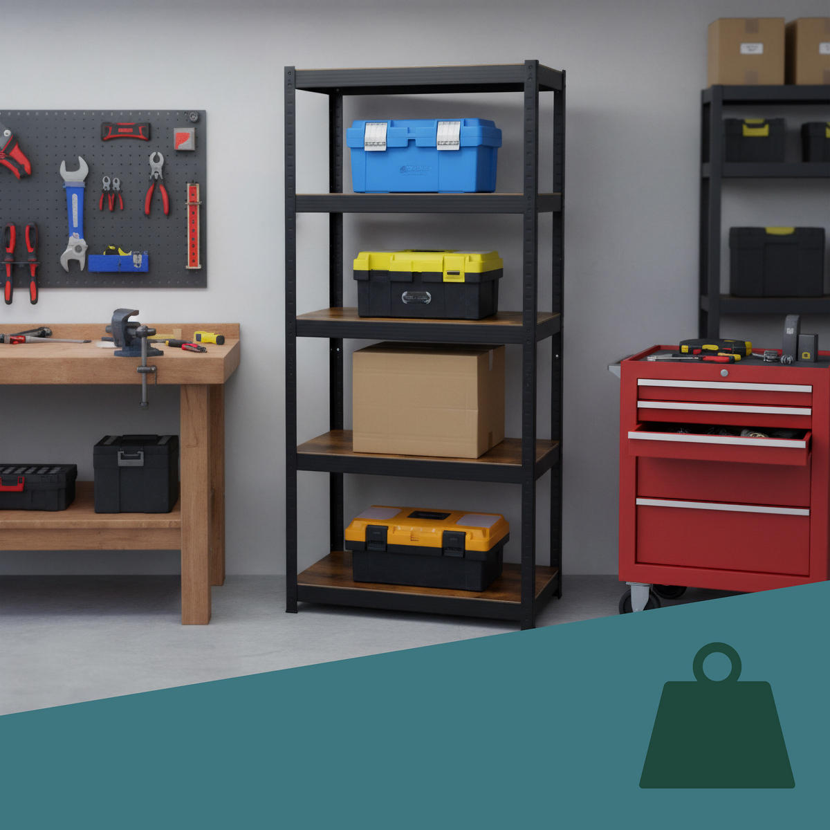 SCHWERLASTREGAL - Multicolor, Holzwerkstoff/Kunststoff (60/180/30cm) - Relaxdays