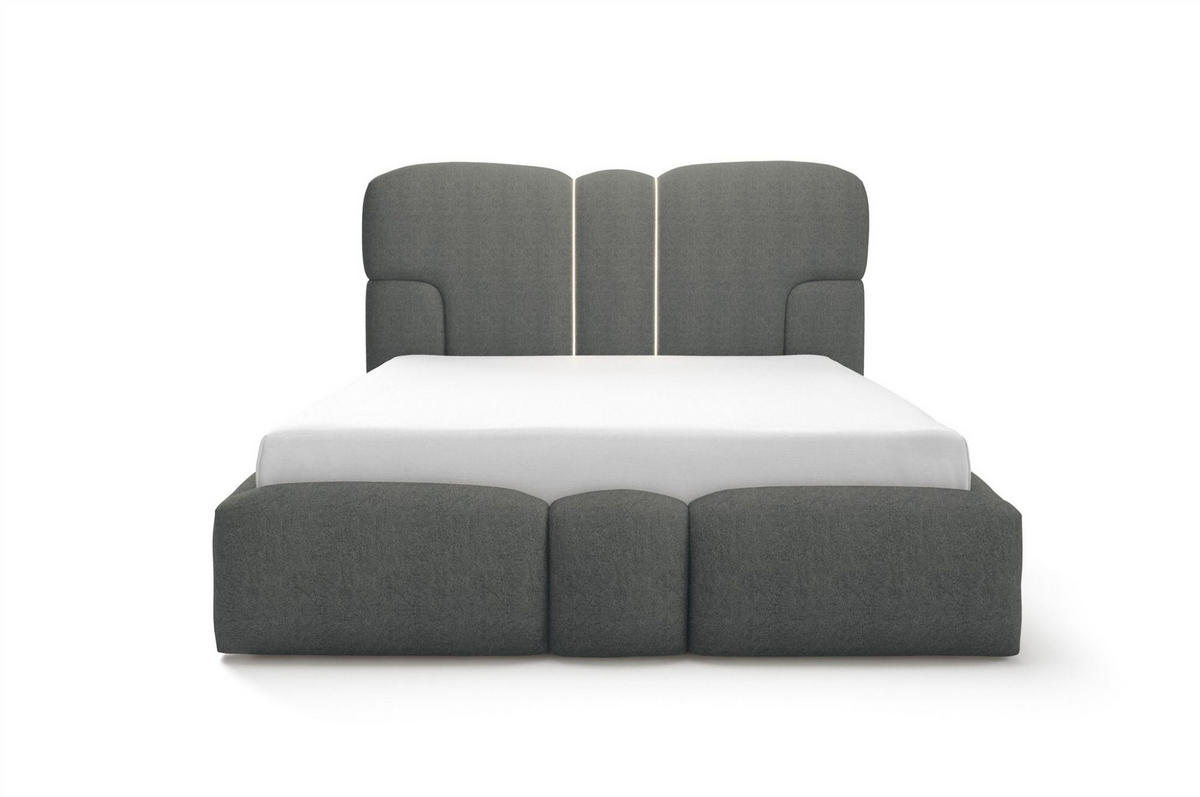 POLSTERBETT Jordan - Dunkelgrau, Holzwerkstoff/Textil (120/200cm) - Fun Möbel