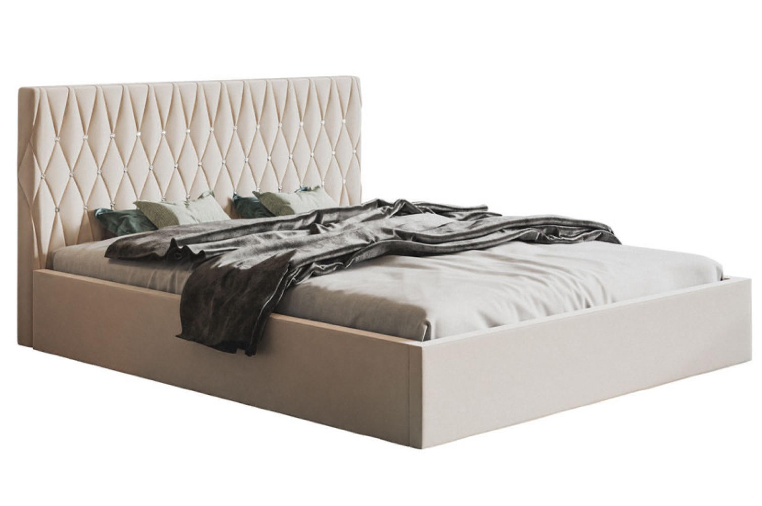 BETT Beige OLDO 3 Mit Bettkasten 120x200 cm - Beige/Schwarz, Textil (120/200cm) - Sepro Meble