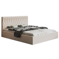 BETT Beige OLDO 3 Gepolstert Mit Bettkasten 160x200 cm - Beige/Schwarz, Textil (160/200cm) - Sepro Meble