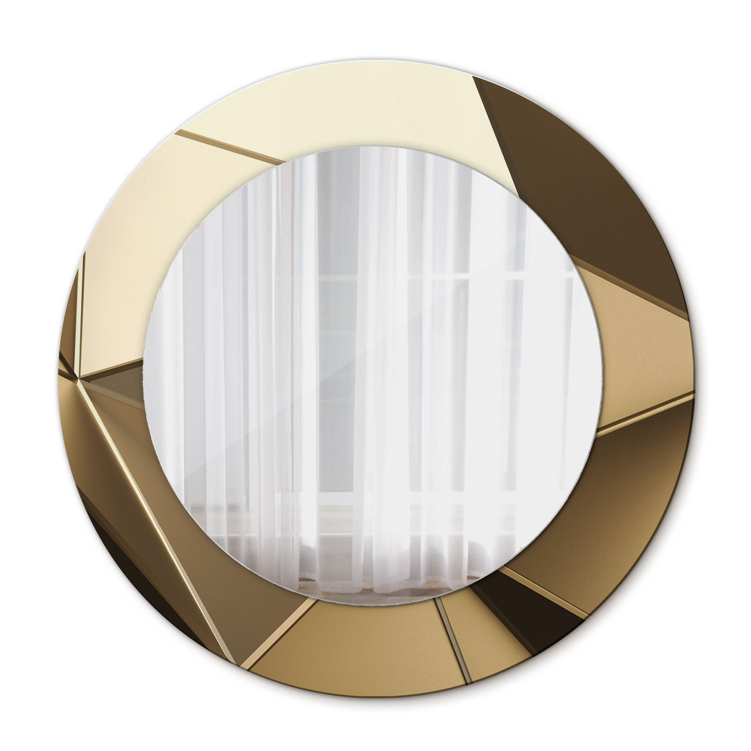 SPIEGEL Ø50 cm Rund mit Aufdruck - Beige, Glas (50/50/0.4cm) - TULUP