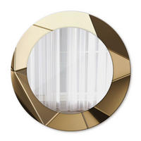 SPIEGEL Ø50 cm Rund mit Aufdruck - Beige, Glas (50/50/0.4cm) - TULUP
