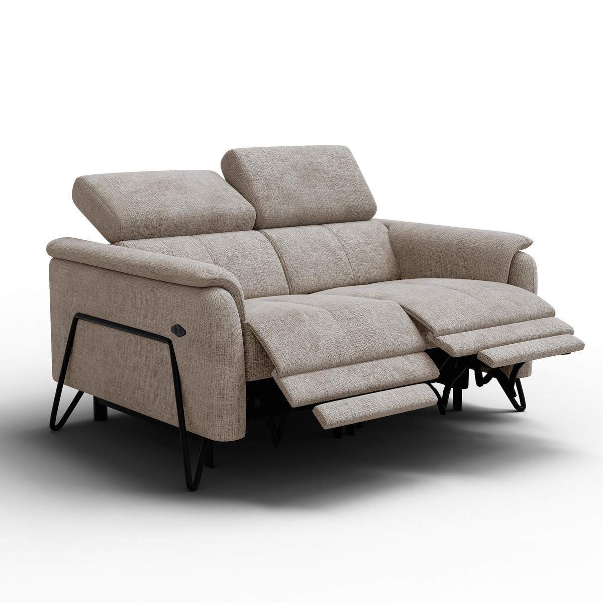 RELAXSOFA RODEN 2-Sitzer, beige - Beige, Holz/Textil (152/82/103cm) - Courtois Laville