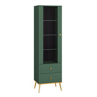 VITRÍNA Thalia Zelená - zelená barva, kompozitní dřevo (55/190/40cm) - Petits-meubles